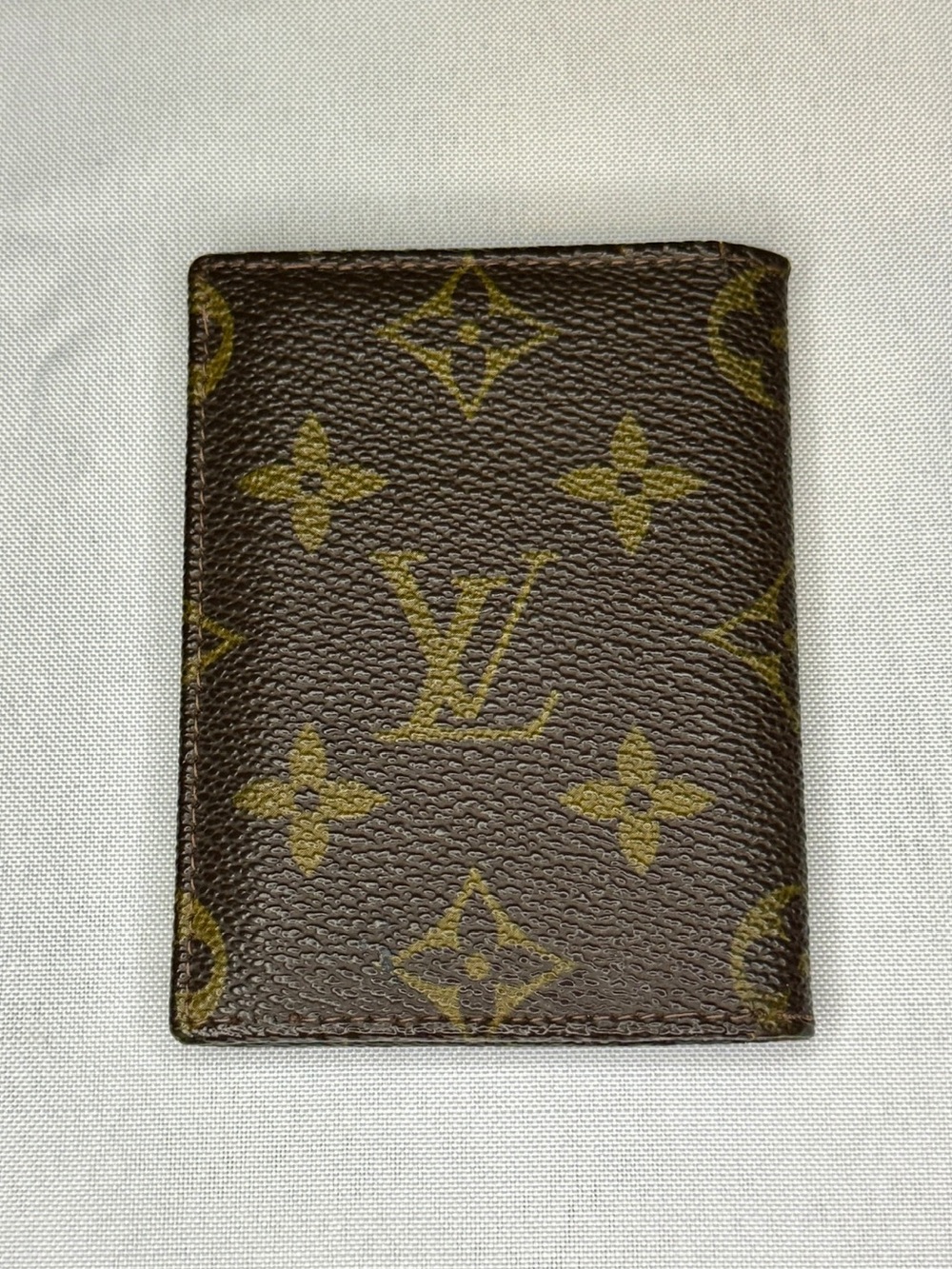 Louis Vuitton Vintage Monogram Bifold Wallet Card Holder Brown Leather Wallet